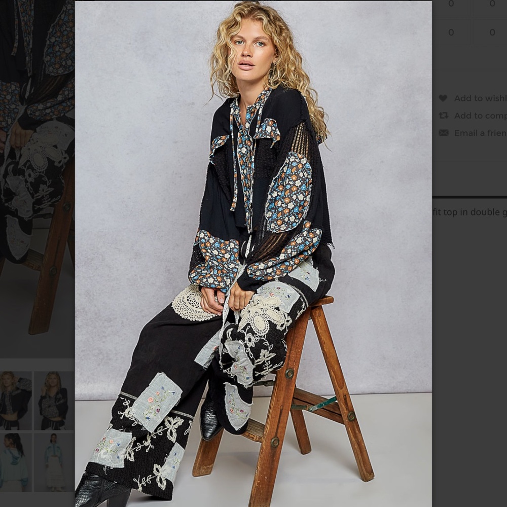 New POL Black Jacket with Floral Pattern - Picture 7 of 8